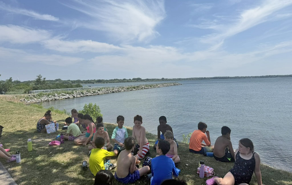by the lake